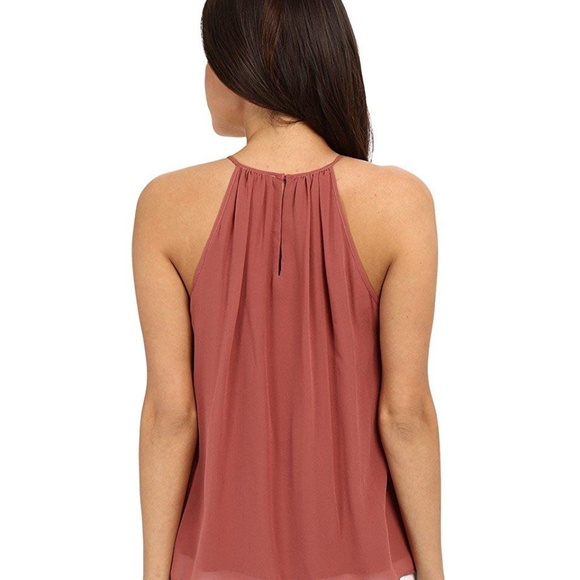 Joie Soseh Smocked Silk Tank BURNT TERRACOTTA - Picture 2 of 7